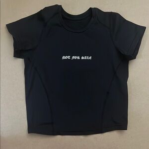 Black Crop Top with Graphic Print